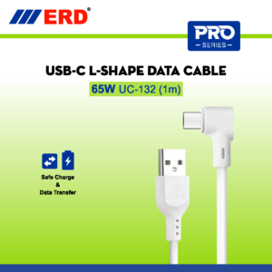 ERD PRO Series USB-C L-SHAPE DATA Cable 65 W UC-132 (1m)