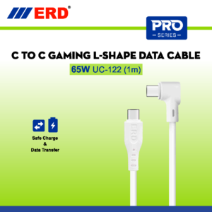 ERD PRO Series USB-C to C Gaming L-shape DATA Cable 65 W UC-122 (1m)